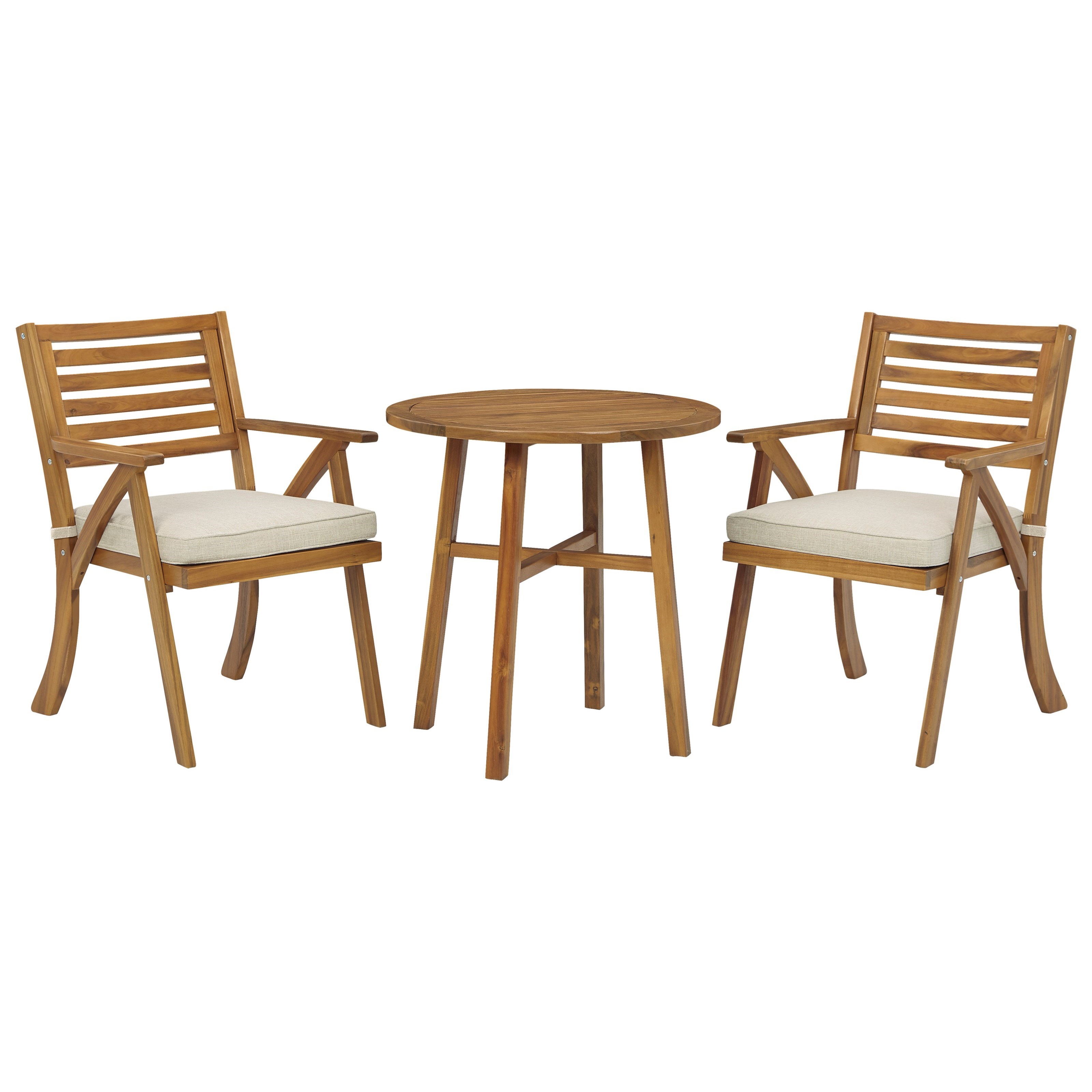 Ashley (Signature Design) Vallerie Acacia 3Piece Bistro Table & Chairs